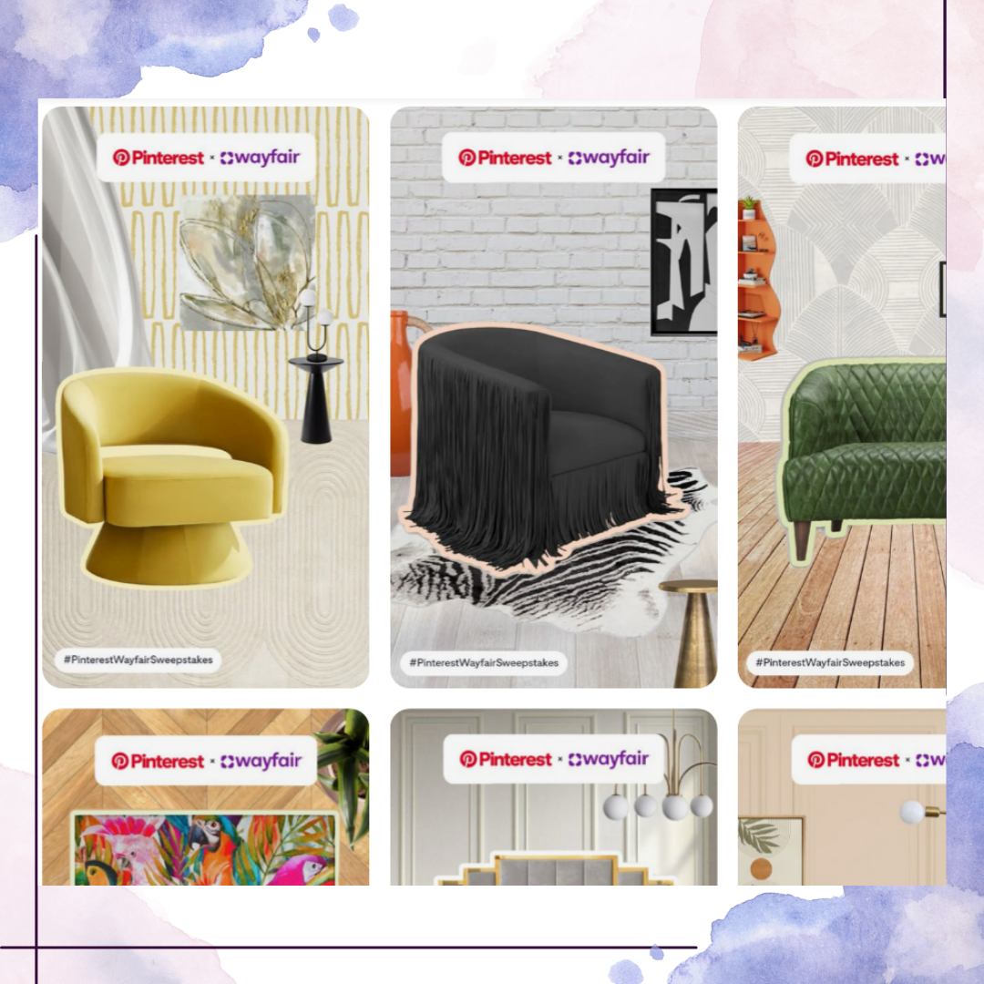 Pinterest board displaying visual inspiration with shoppable links for home decor